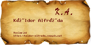 Káldor Alfréda névjegykártya